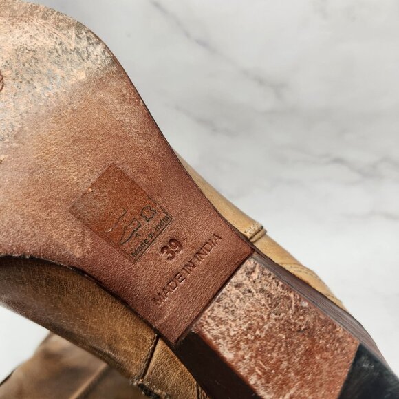 Free People New Frontier Western Boots Brown Leather Cowgirl Women's 8.5 (39) - Picture 9 of 11